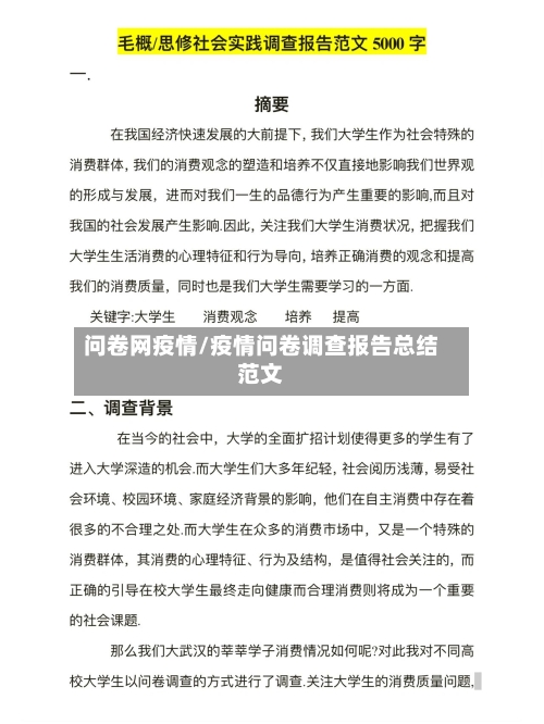 问卷网疫情/疫情问卷调查报告总结范文