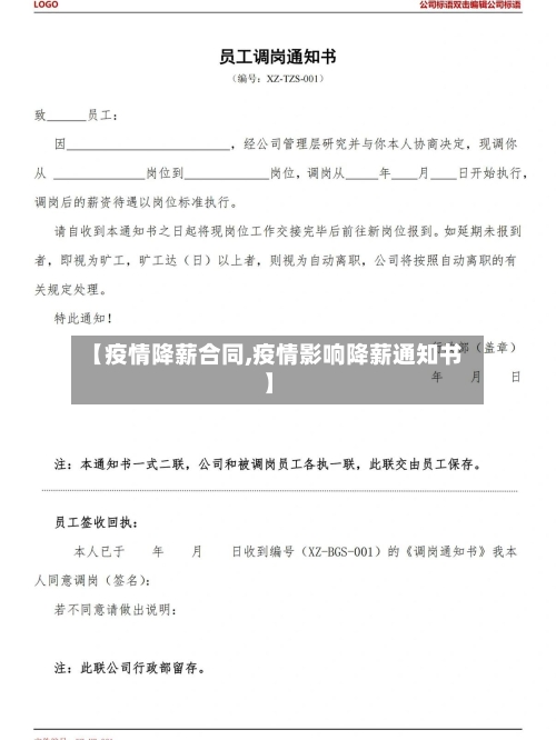【疫情降薪合同,疫情影响降薪通知书】