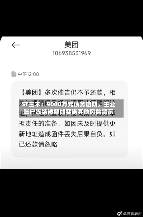 ST三木：9000万元债务逾期	，主要账户冻结被叠加实施其他风险警示-第2张图片